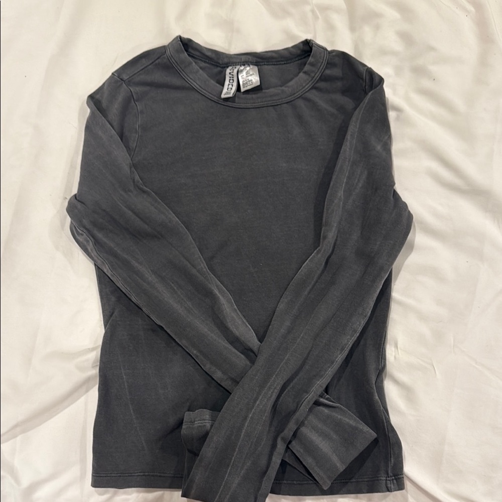 Divided Charcoal Long Sleeve Top